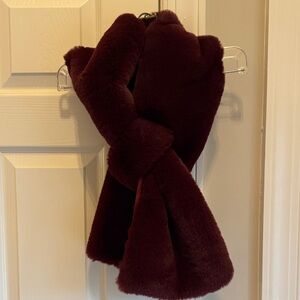 Plush Burgundy Scarf Stole